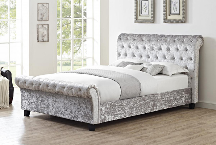 Casablanca High Foot End Crushed Velvet Bed From